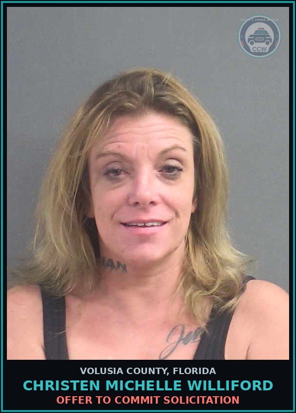 Booking mugshot of CHRISTEN MICHELLE WILLIFORD in Volusia County