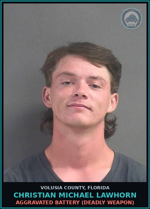 Booking mugshot of CHRISTIAN MICHAEL LAWHORN in Volusia County