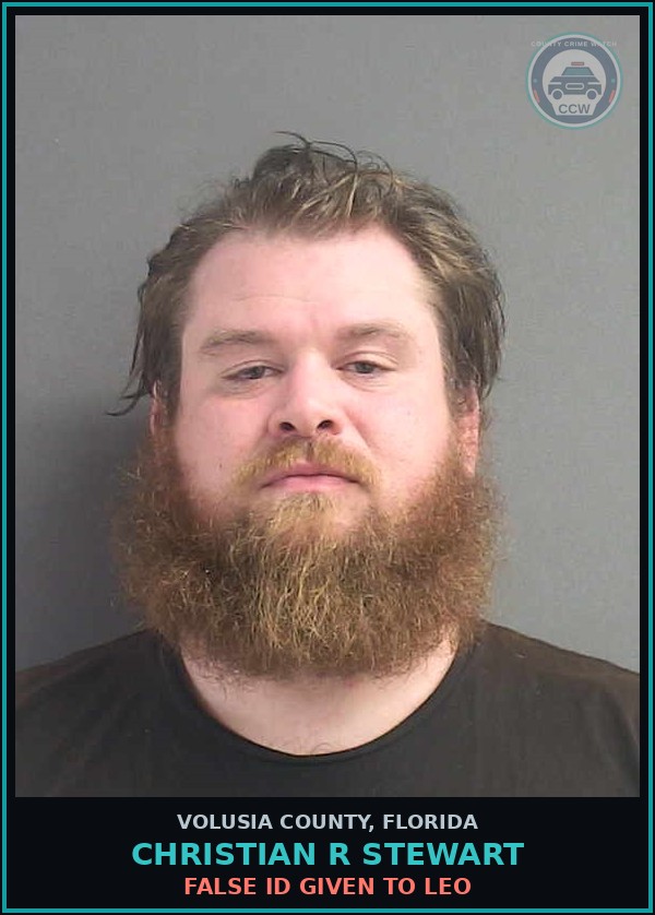 Booking mugshot of CHRISTIAN R STEWART in Volusia County