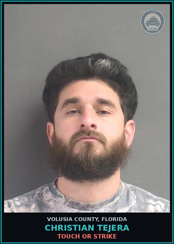 Booking mugshot of CHRISTIAN TEJERA in Volusia County