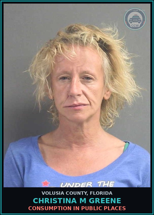 Booking mugshot of CHRISTINA M GREENE in Volusia County
