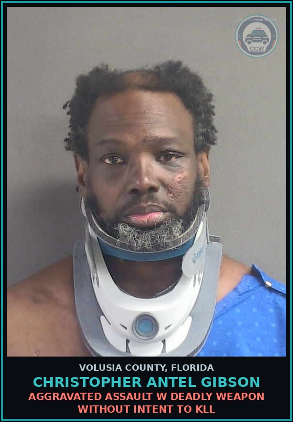 Booking mugshot of CHRISTOPHER ANTEL GIBSON in Volusia County
