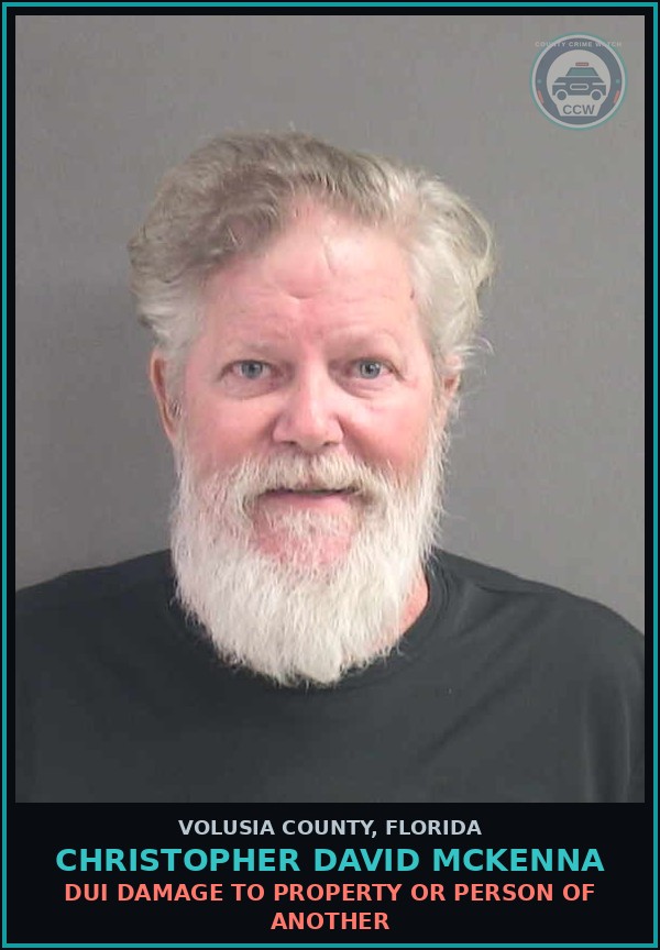Booking mugshot of CHRISTOPHER DAVID MCKENNA in Volusia County