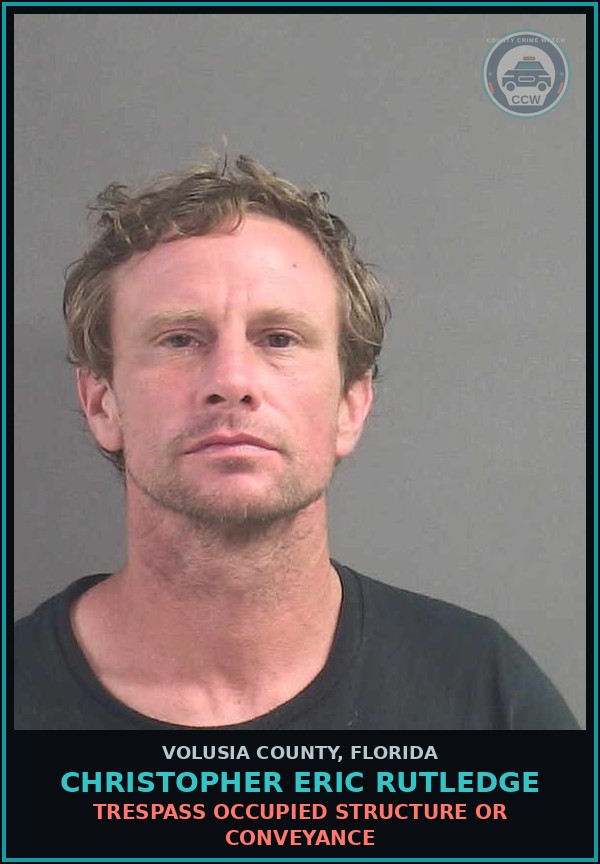 Booking mugshot of CHRISTOPHER ERIC RUTLEDGE in Volusia County