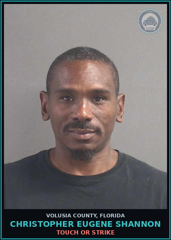 Booking mugshot of CHRISTOPHER EUGENE SHANNON in Volusia County