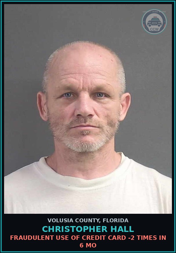 Booking mugshot of CHRISTOPHER HALL in Volusia County