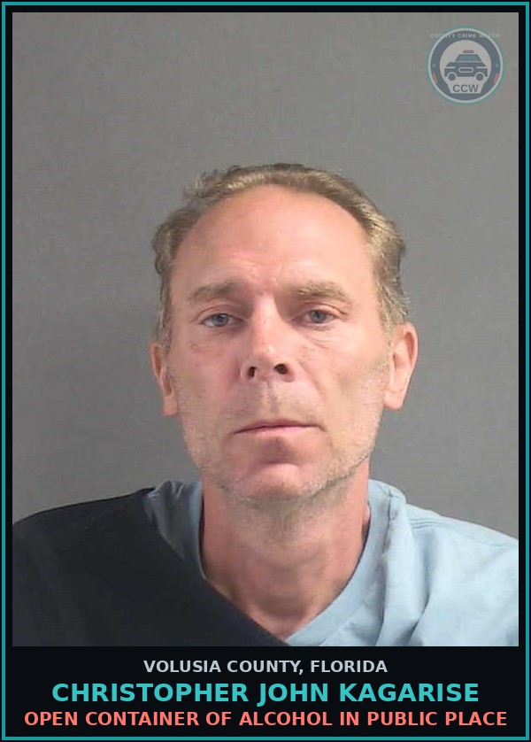 Booking mugshot of CHRISTOPHER JOHN KAGARISE in Volusia County