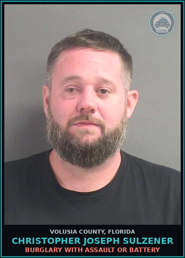 Booking mugshot of CHRISTOPHER JOSEPH SULZENER in Volusia County