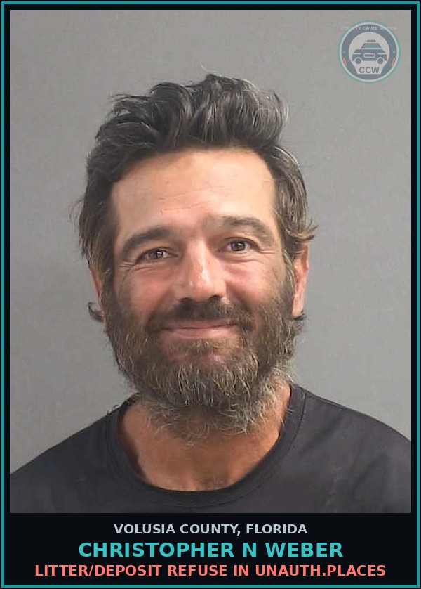 Booking mugshot of CHRISTOPHER N WEBER in Volusia County