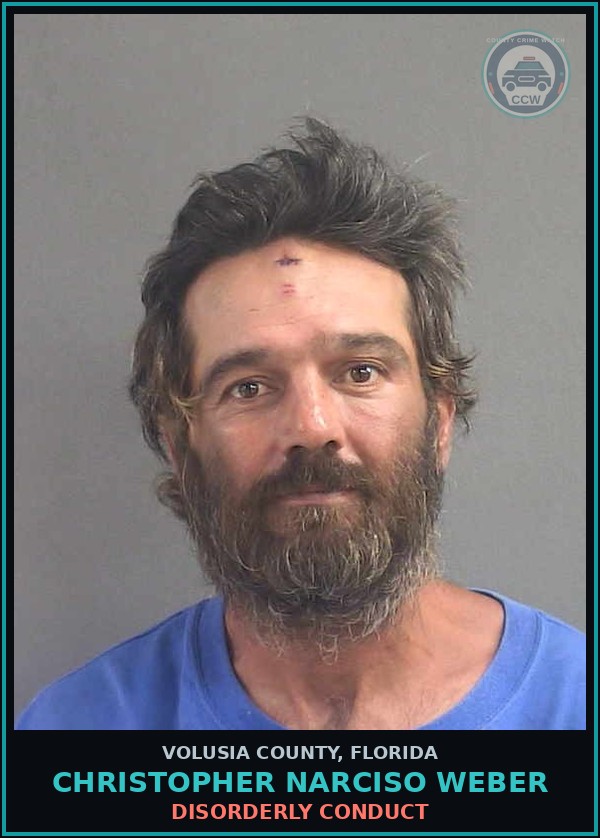 Booking mugshot of CHRISTOPHER NARCISO WEBER in Volusia County