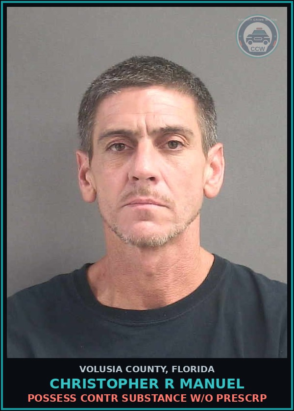 Booking mugshot of CHRISTOPHER R MANUEL in Volusia County