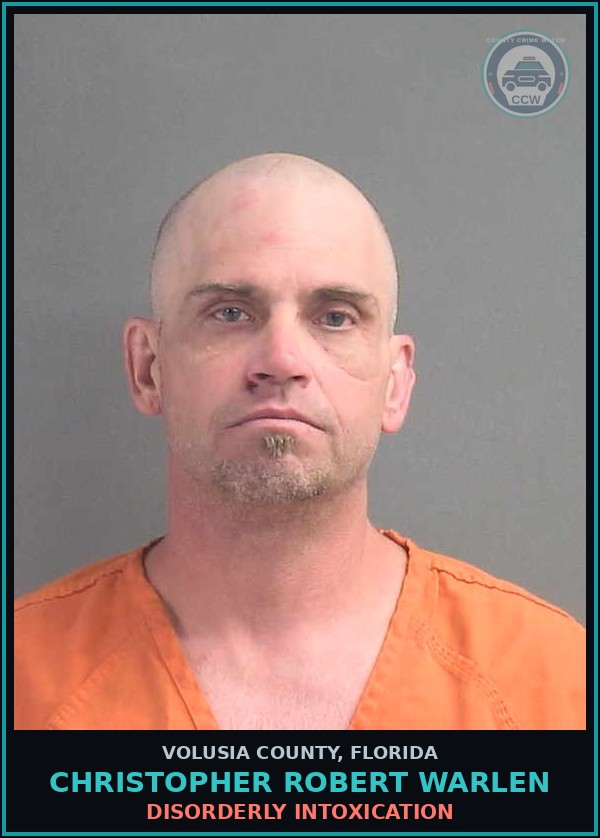 Booking mugshot of CHRISTOPHER ROBERT WARLEN in Volusia County