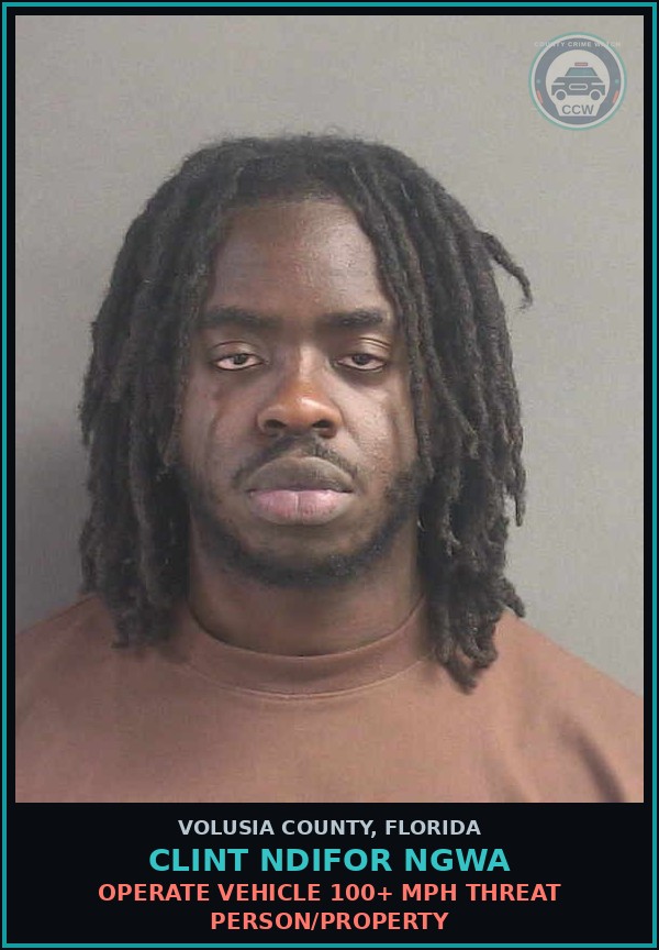 Booking mugshot of CLINT NDIFOR NGWA in Volusia County