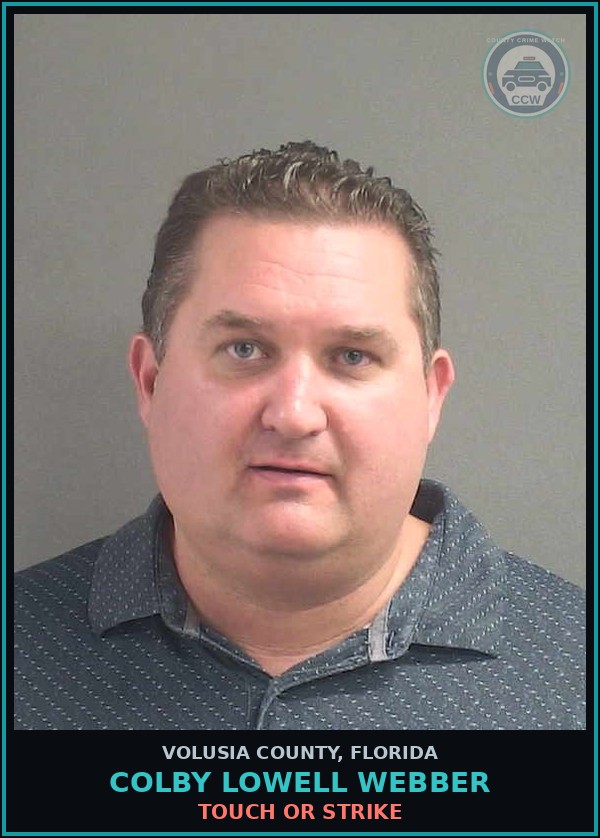 Booking mugshot of COLBY LOWELL WEBBER in Volusia County