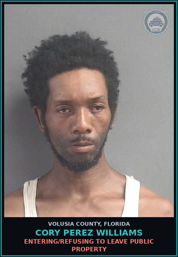 Booking mugshot of CORY PEREZ WILLIAMS in Volusia County