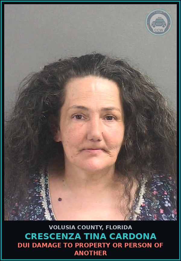 Booking mugshot of CRESCENZA TINA CARDONA in Volusia County