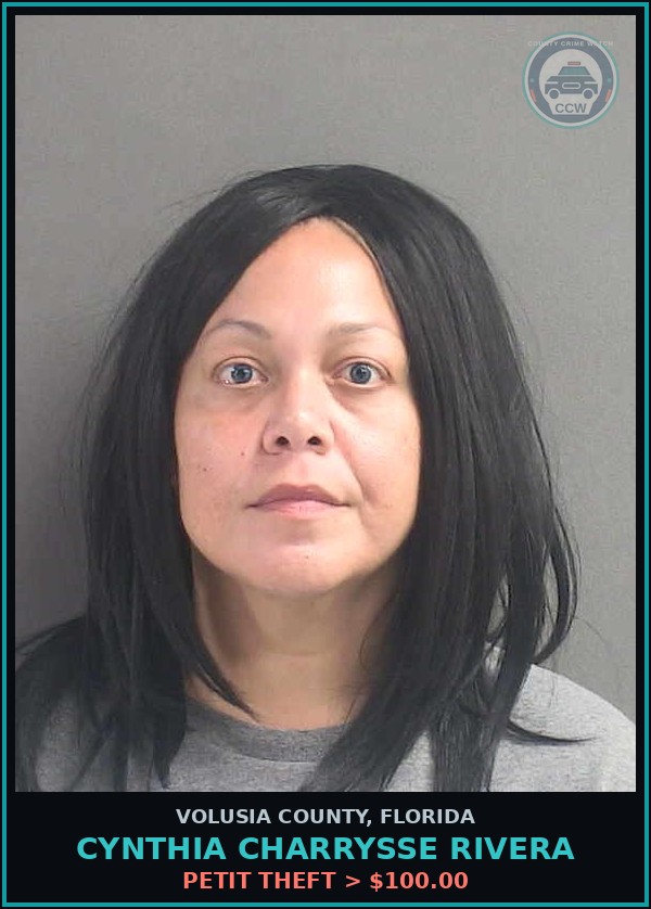 Booking mugshot of CYNTHIA CHARRYSSE RIVERA in Volusia County