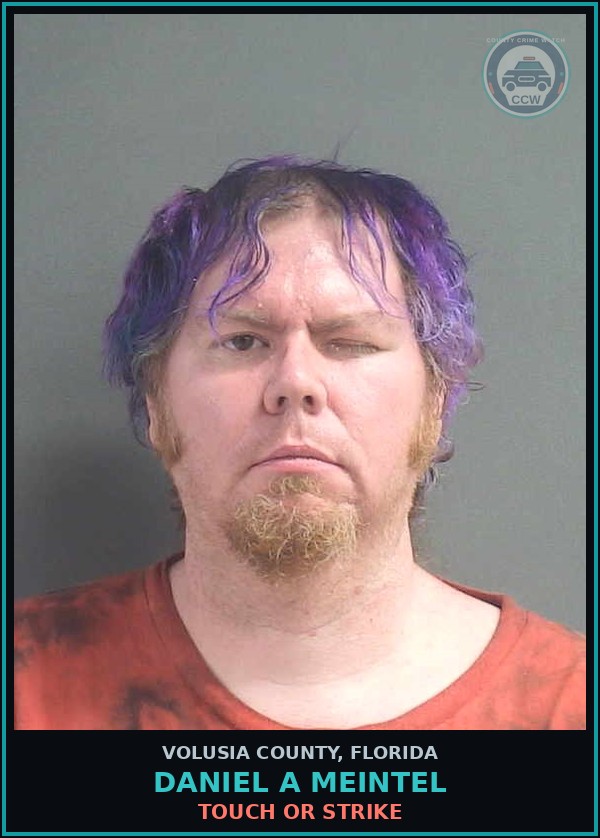 Booking mugshot of DANIEL A MEINTEL in Volusia County
