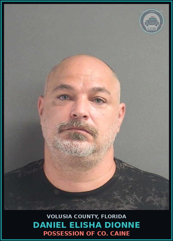 Booking mugshot of DANIEL ELISHA DIONNE in Volusia County