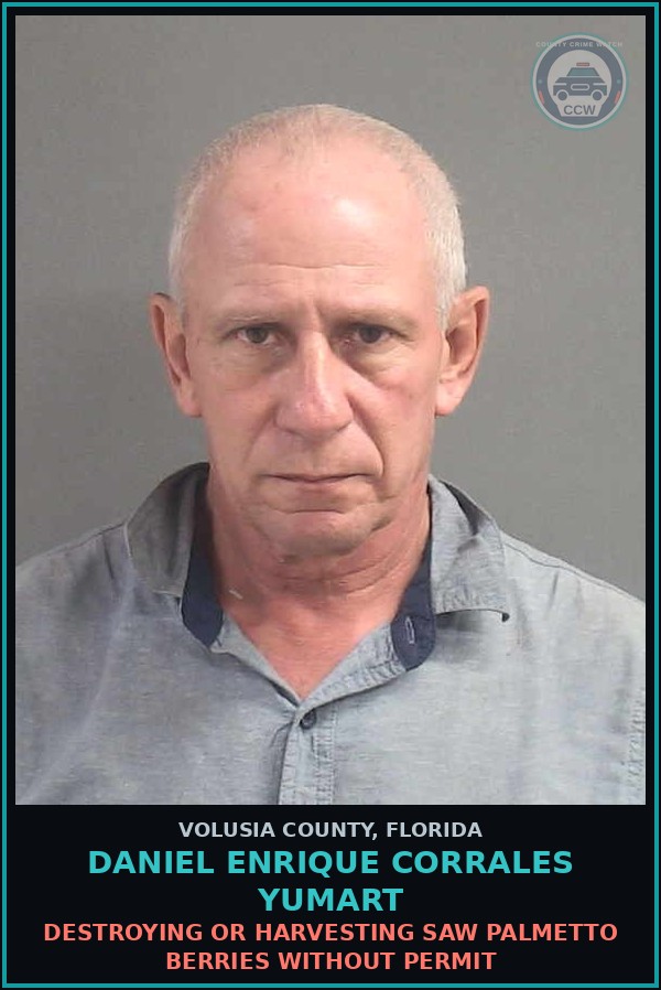 Booking mugshot of DANIEL ENRIQUE CORRALES YUMART in Volusia County