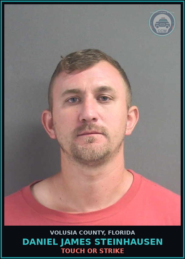Booking mugshot of DANIEL JAMES STEINHAUSEN in Volusia County