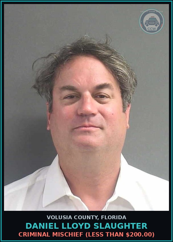 Booking mugshot of DANIEL LLOYD SLAUGHTER in Volusia County