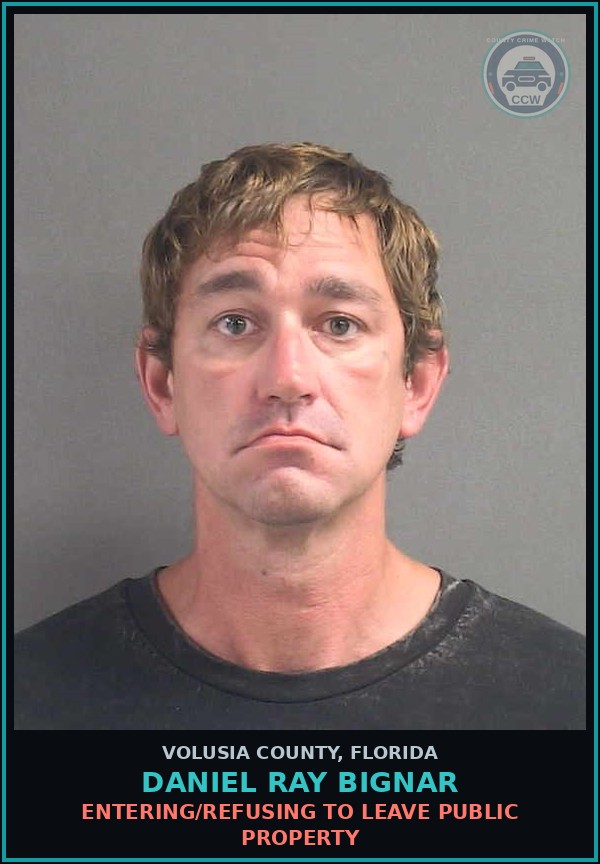 Booking mugshot of DANIEL RAY BIGNAR in Volusia County