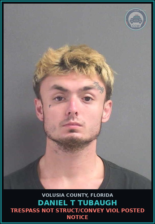 Booking mugshot of DANIEL T TUBAUGH in Volusia County