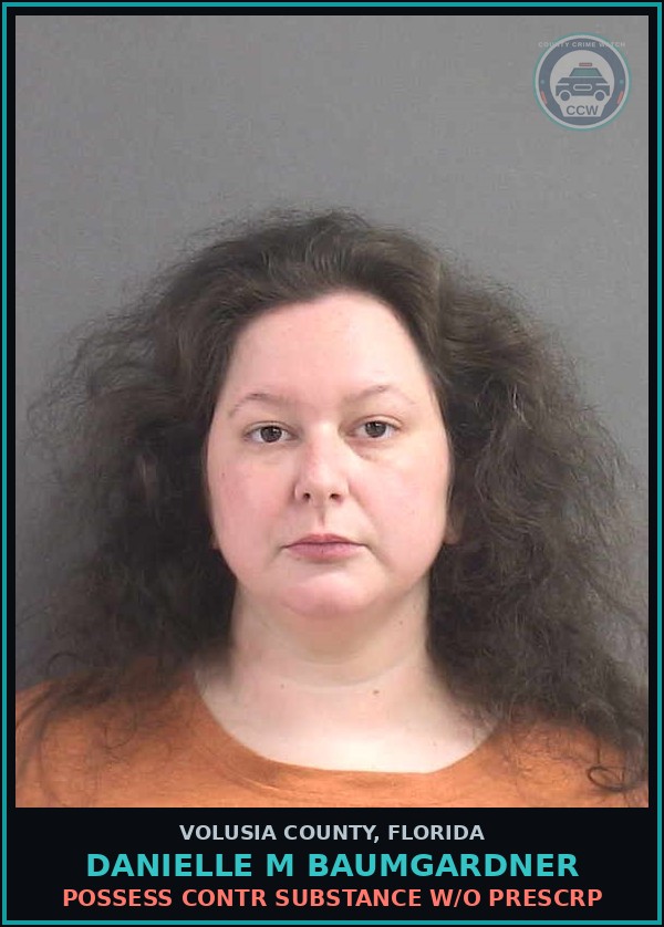 Booking mugshot of DANIELLE M BAUMGARDNER in Volusia County