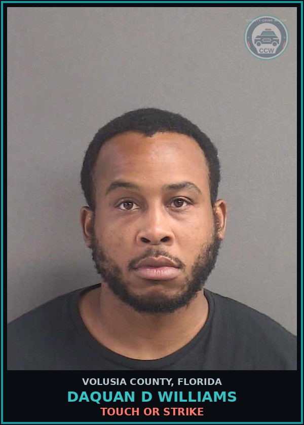 Booking mugshot of DAQUAN D WILLIAMS in Volusia County