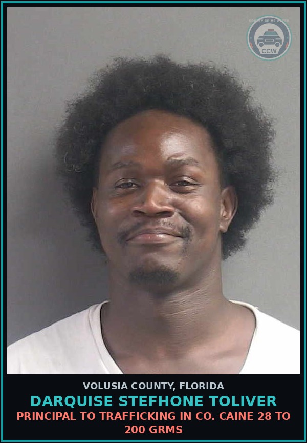 Booking mugshot of DARQUISE STEFHONE TOLIVER in Volusia County