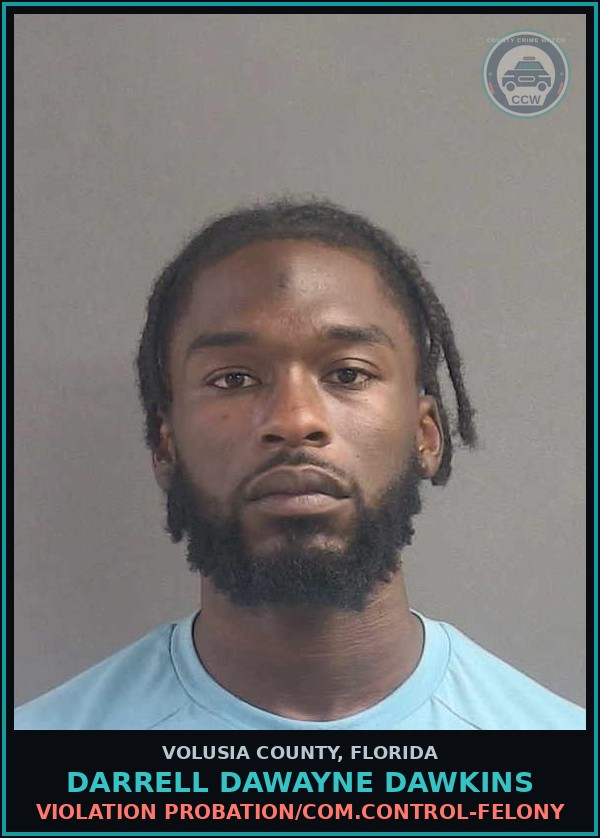 Booking mugshot of DARRELL DAWAYNE DAWKINS in Volusia County