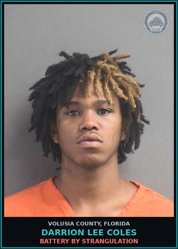 Booking mugshot of DARRION LEE COLES in Volusia County