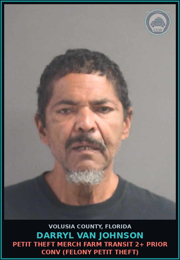 Booking mugshot of DARRYL VAN JOHNSON in Volusia County