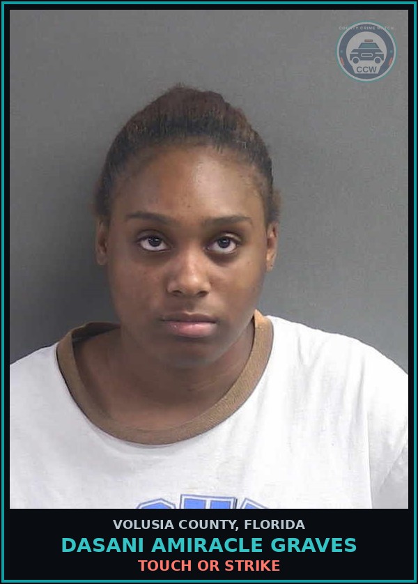 Booking mugshot of DASANI AMIRACLE GRAVES in Volusia County