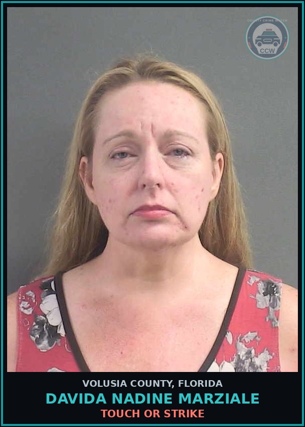 Booking mugshot of DAVIDA NADINE MARZIALE in Volusia County