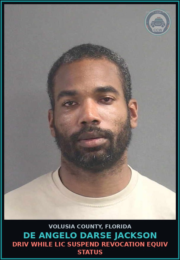 Booking mugshot of DE ANGELO DARSE JACKSON in Volusia County