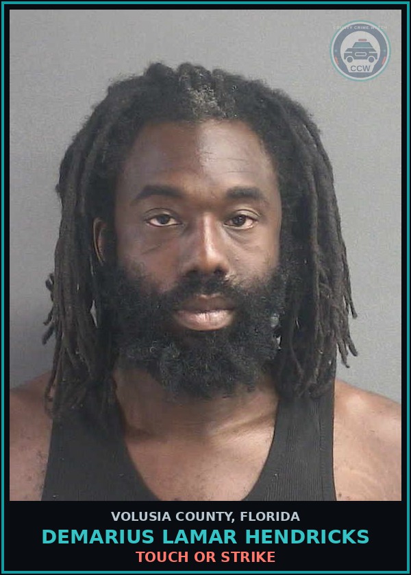 Booking mugshot of DEMARIUS LAMAR HENDRICKS in Volusia County