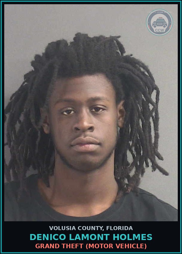 Booking mugshot of DENICO LAMONT HOLMES in Volusia County