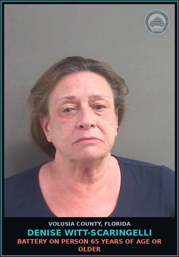Booking mugshot of DENISE WITT-SCARINGELLI in Volusia County