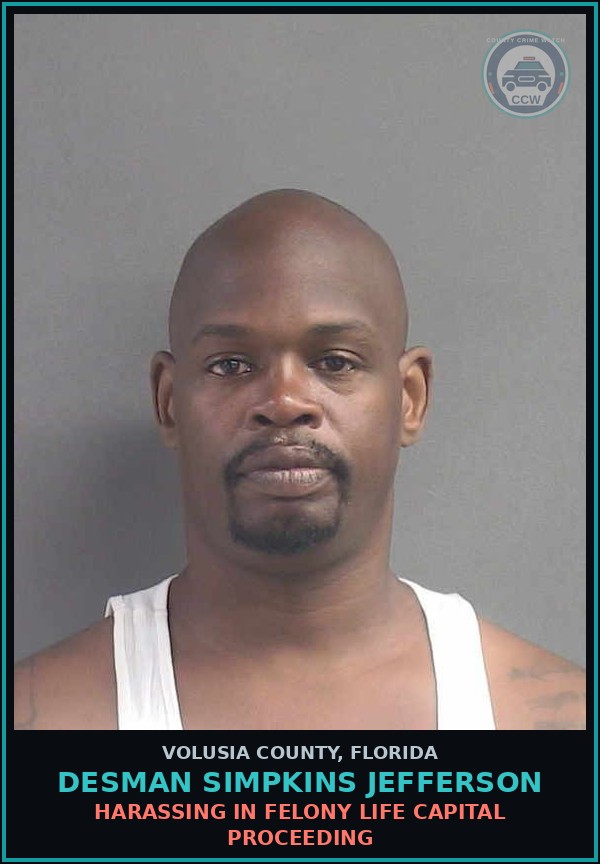 Booking mugshot of DESMAN SIMPKINS JEFFERSON in Volusia County