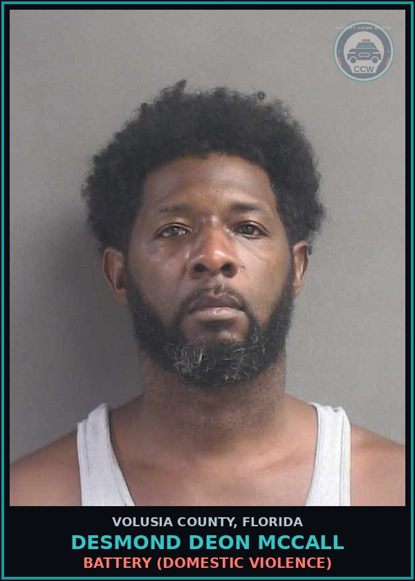Booking mugshot of DESMOND DEON MCCALL in Volusia County
