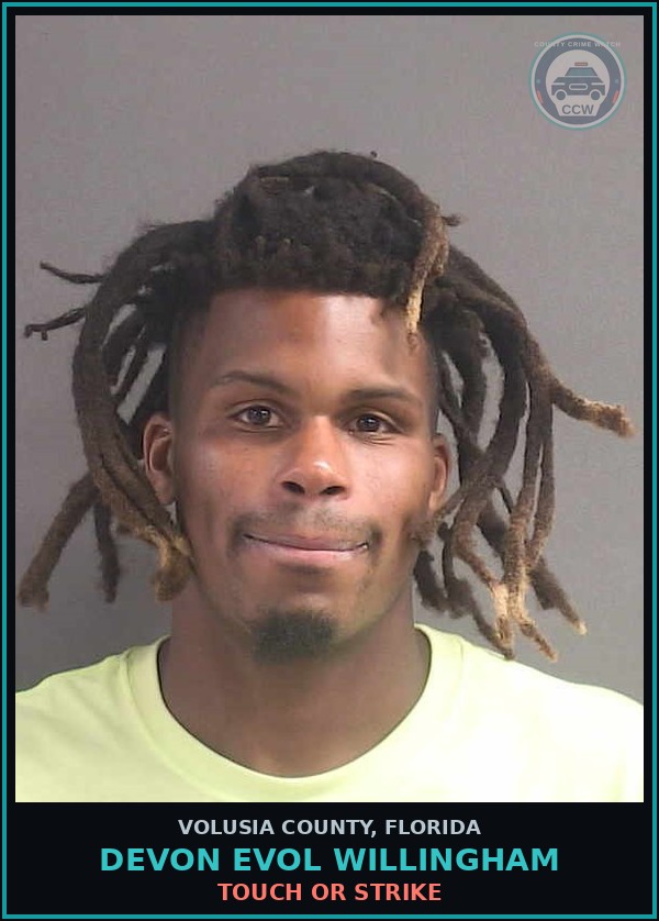 Booking mugshot of DEVON EVOL WILLINGHAM in Volusia County