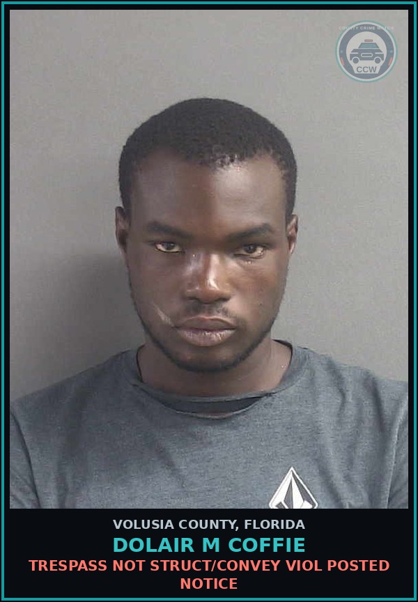 Booking mugshot of DOLAIR M COFFIE in Volusia County