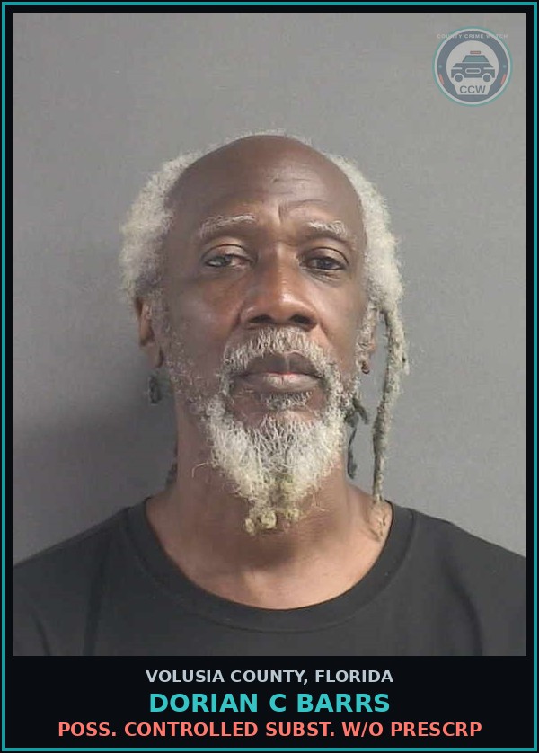 Booking mugshot of DORIAN C BARRS in Volusia County