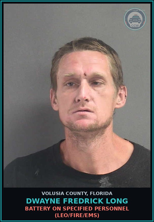 Booking mugshot of DWAYNE FREDRICK LONG in Volusia County