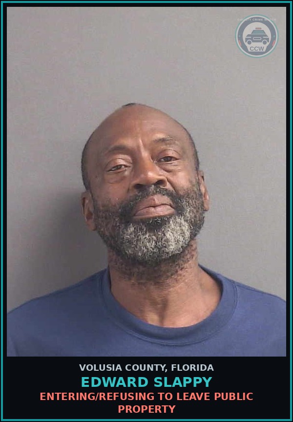 Booking mugshot of EDWARD SLAPPY in Volusia County