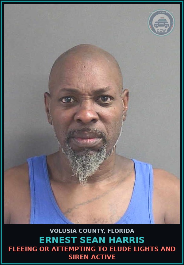 Booking mugshot of ERNEST SEAN HARRIS in Volusia County