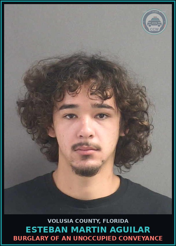 Booking mugshot of ESTEBAN MARTIN AGUILAR in Volusia County
