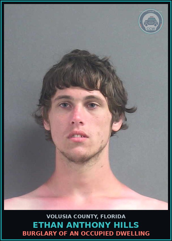 Booking mugshot of ETHAN ANTHONY HILLS in Volusia County